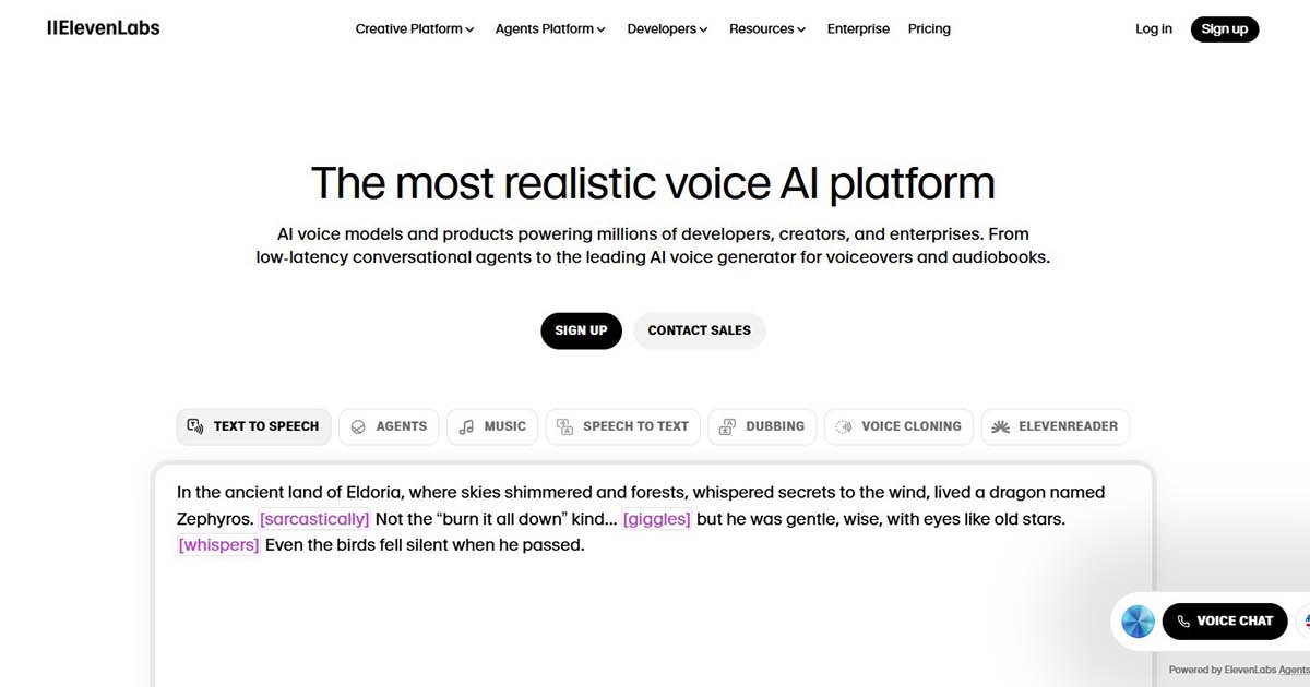 Mejores Aplicaciones de Conversión de Texto a Voz IA_ElevenLabs