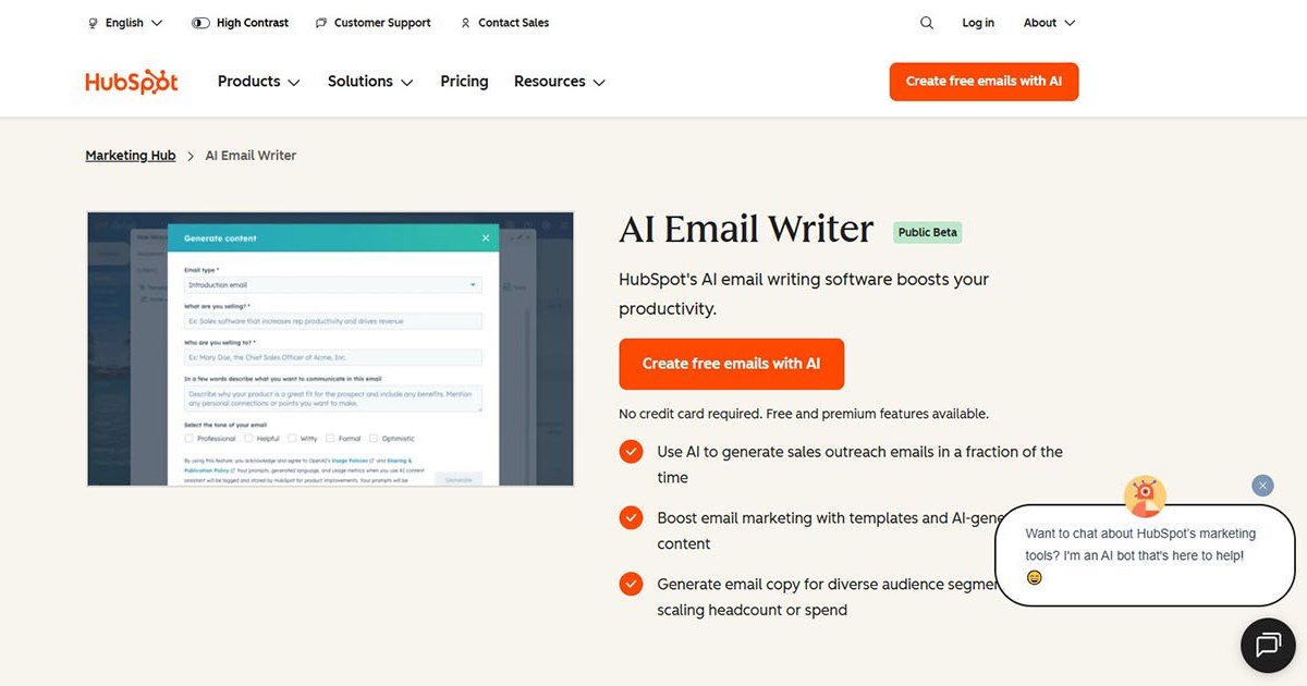 Mejores Herramientas de IA Para Marketing_HubSpot Email Writer