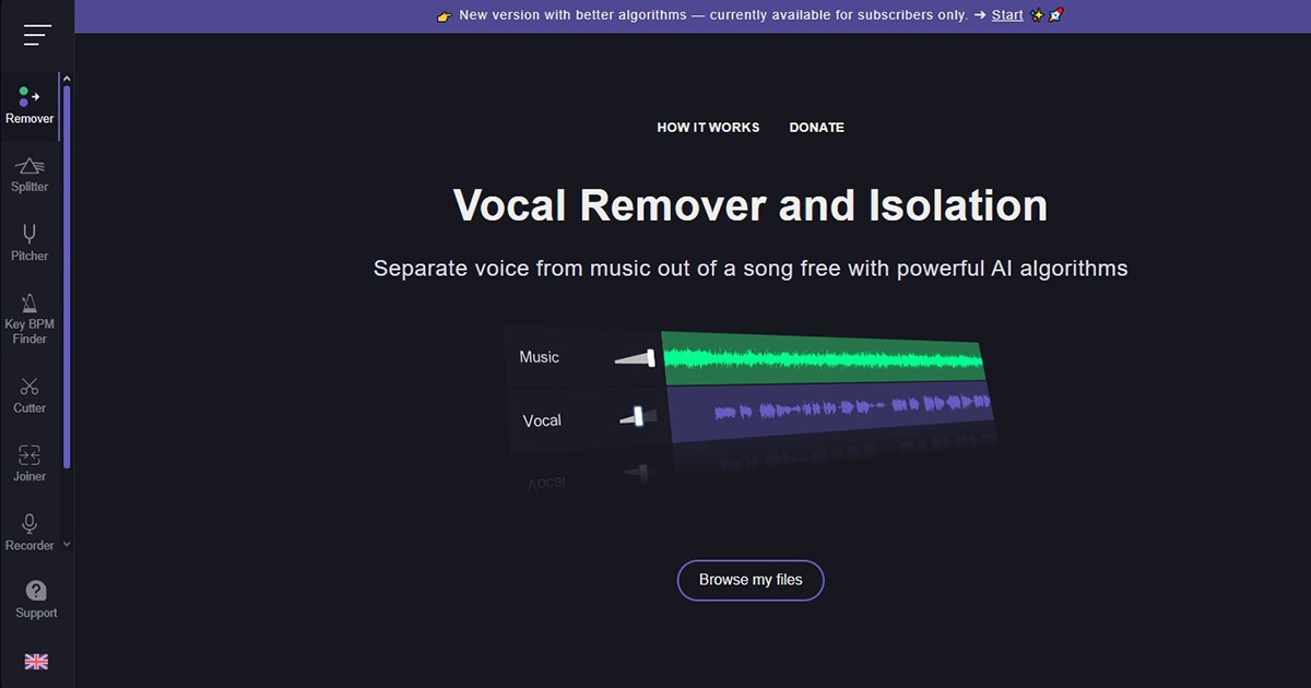 Mejores Herramientas de Inteligencia Artificial Gratis-Vocal Remover