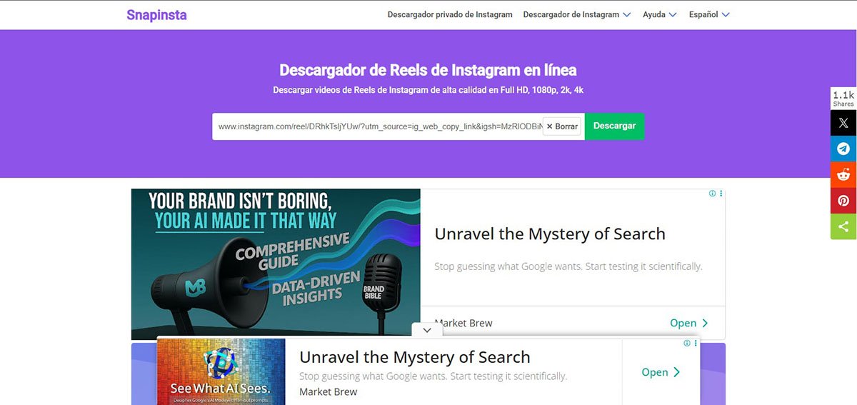 Descargar reels de Instagram - Cómo Descargar desde la Web?