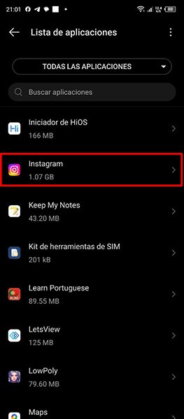 Instagram Login - Forzar detención de la app de Instagram