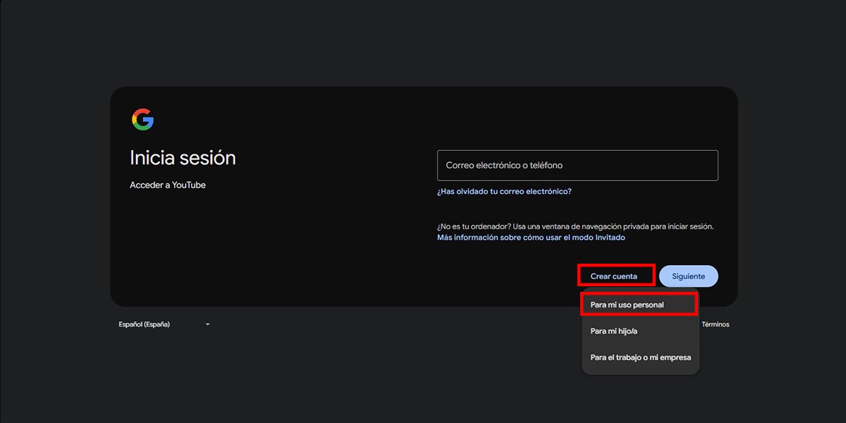 Iniciar sesion en Youtube - Cómo Crear Cuenta en YouTube