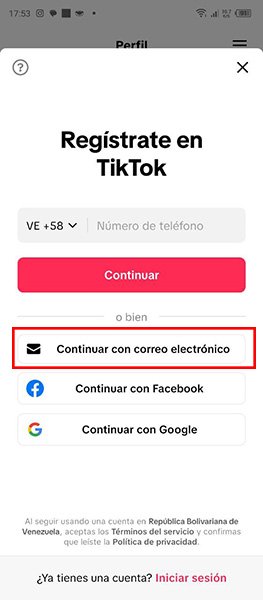Cómo Crear una cuenta en TikTok