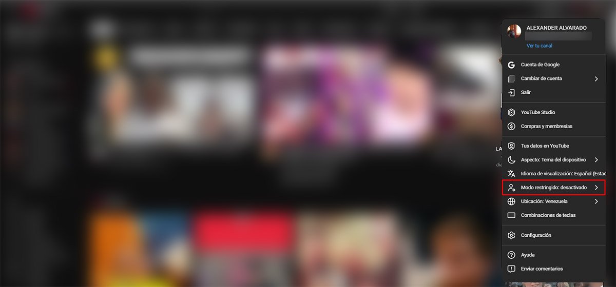 Iniciar sesion en Youtube - Desactivar Modo Restringido en YouTube