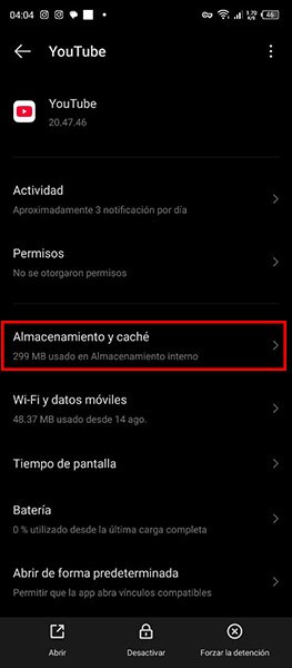 Iniciar sesion en Youtube - Eliminar Cache y Datos de YouTube