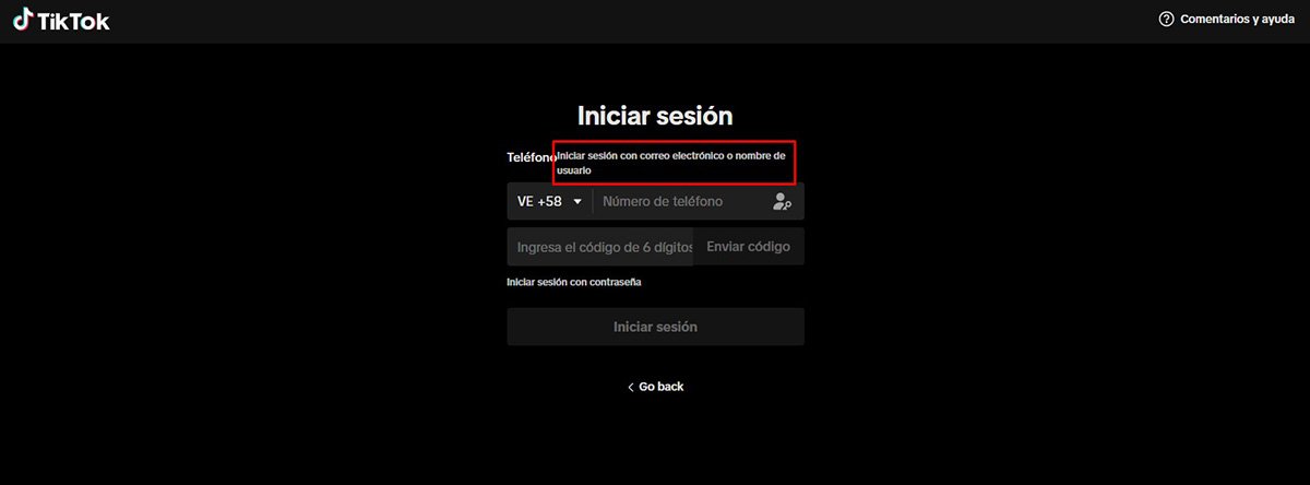 Recuperar contraseña de Tiktok