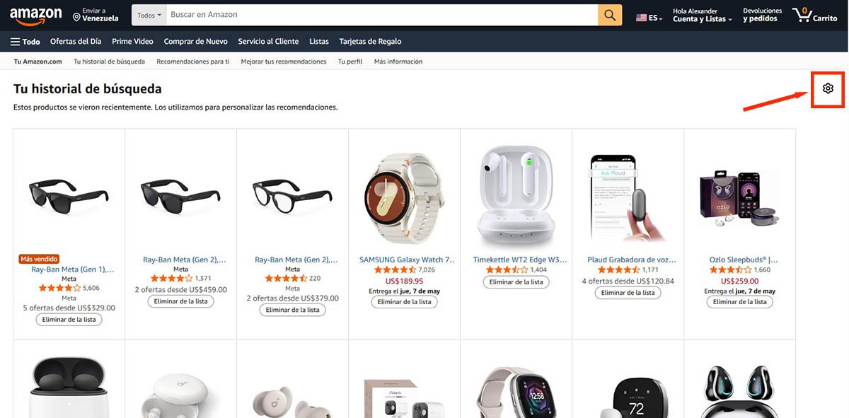 Eliminar tu Historial de Navegación en Amazon