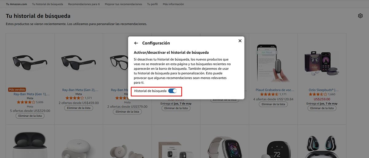 Eliminar tu Historial de Navegación en Amazon
